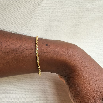 Children's Gold Bracelet- Rope Twist Bracelet for Small Wrists Men's 2mm Chain Minimalist Bracelet