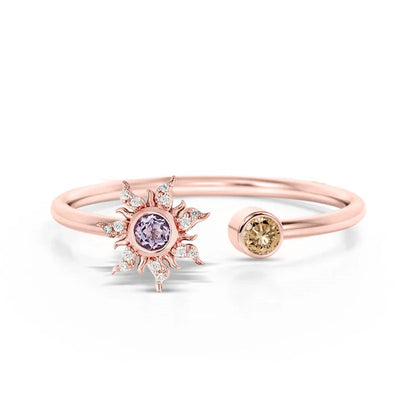 Lost Princess Amethyst & Diamond Ring in 14K Rose Gold Finish