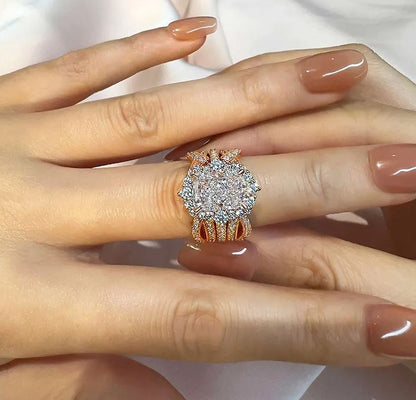 Vintage Halo Radiant Cut Insert Wedding Ring Set For Women In 925 Sterling Silver - Special Gift For Her