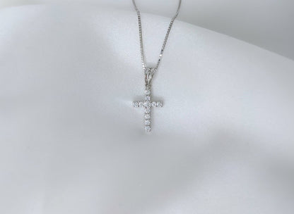 Tiny Cross Necklace in 14K Gold Finish - Mini Cross Pendant - Dainty Cross Charm