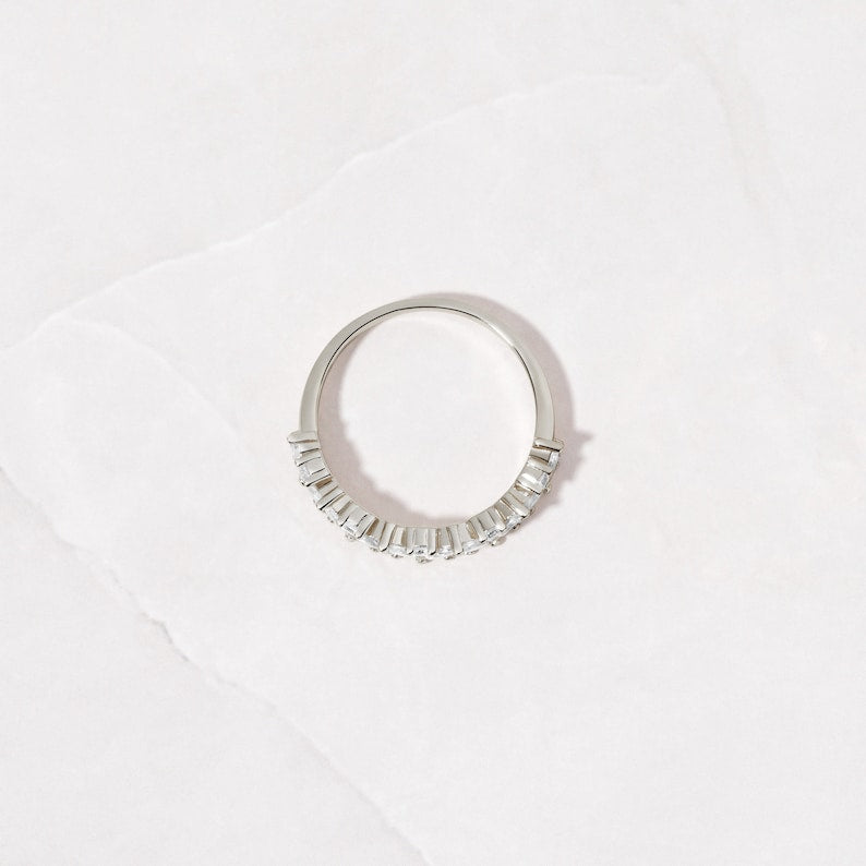 Multi Stone Promise Ring - Stacking Ring in Sterling Silver