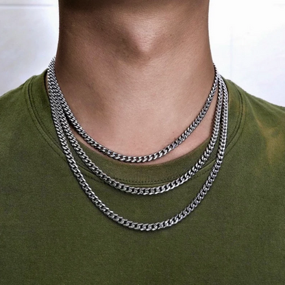 5mm Silver Cuban Mens Chain - Mens Jewellery - Silver Chain Necklace For Men
