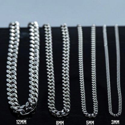 5mm Silver Cuban Mens Chain - Mens Jewellery - Silver Chain Necklace For Men