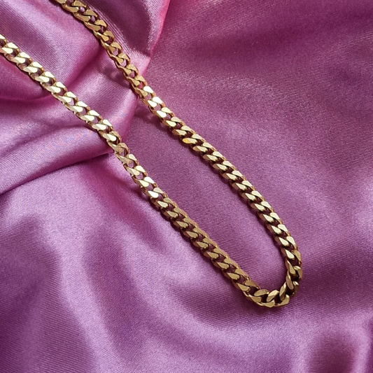 Womens chunky curb necklace chain - 18k gold Finish Statement necklace - cuban chain for women