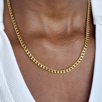 Womens chunky curb necklace chain - 18k gold Finish Statement necklace - cuban chain for women