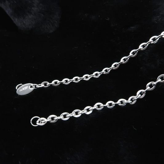 Chunky Silver link Chain Choker layered Necklace for Women
