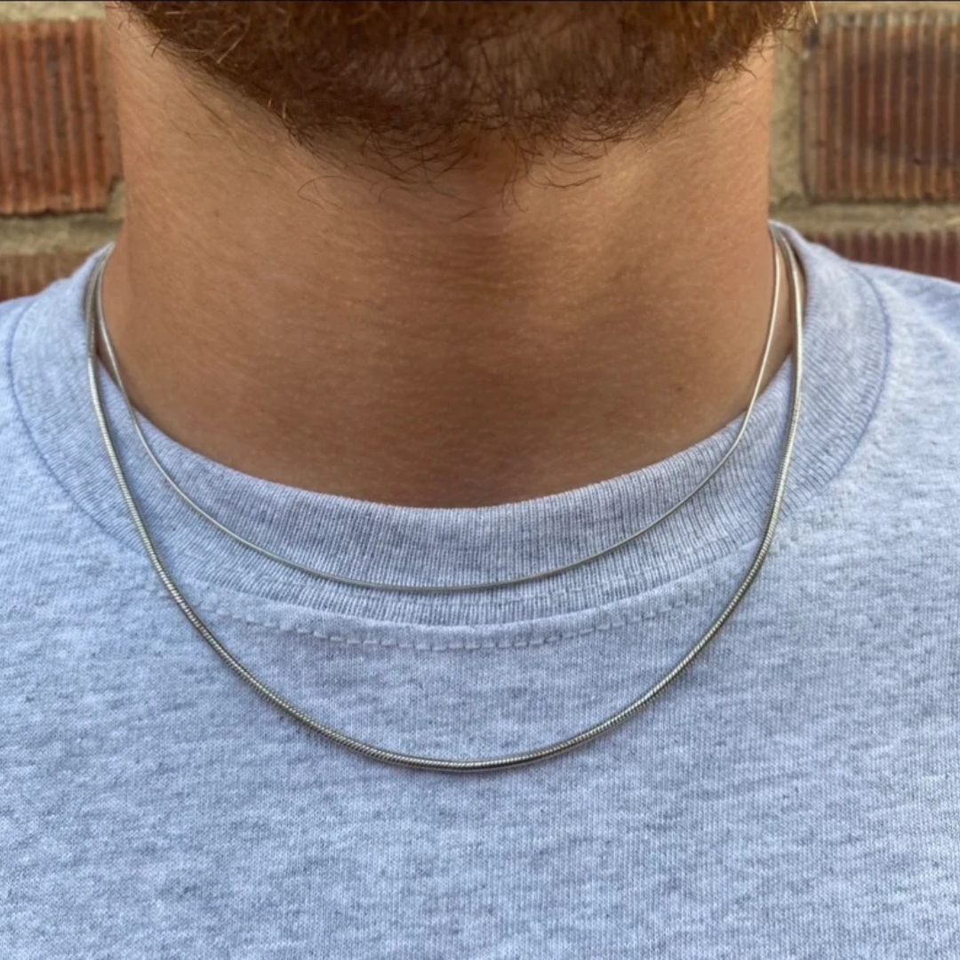 18k Gold Plating Snake Chain 1mm Thin - Mens Chain Necklace - Simple Chain Necklace For Mens