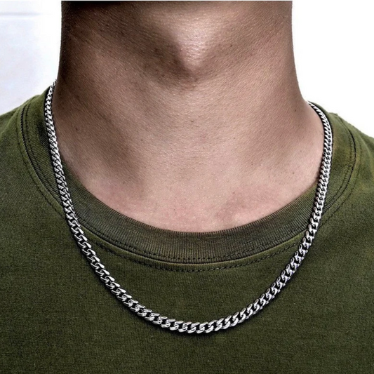 5mm Silver Cuban Mens Chain - Mens Jewellery - Silver Chain Necklace For Men