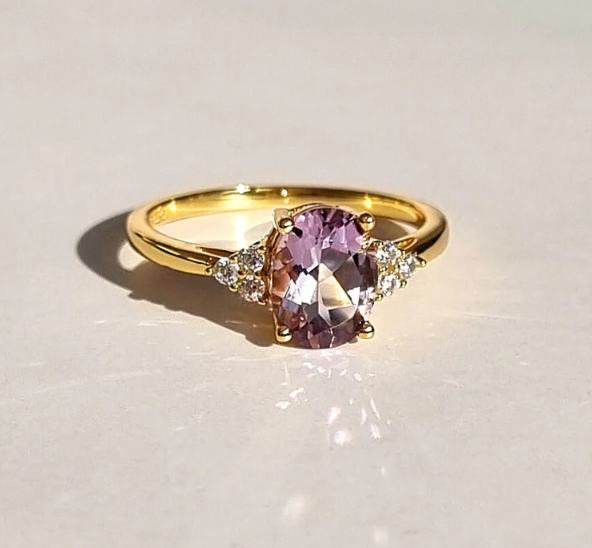 Sterling Silver Lavender Amethyst Ring - Engagement Promise Ring - Anniversary Birthday Gift For Mum