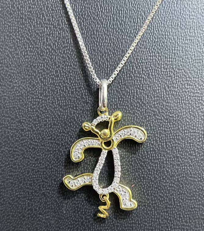 Treasures Pooh "Tigger" Diamond Necklace in 925 Sterling Silver - Tigger Necklace