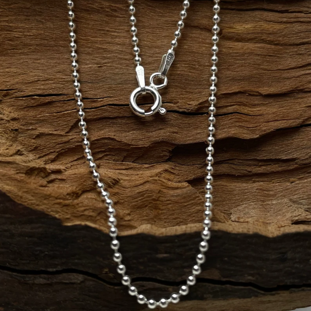Stainless steel ball chain - Everyday unisex silver chain - Minimalistic Vintage - Valentine's day Gift For Boyfriend