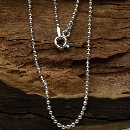 Stainless steel ball chain - Everyday unisex silver chain - Minimalistic Vintage - Valentine's day Gift For Boyfriend