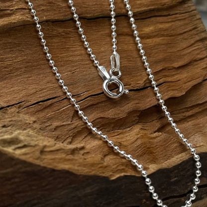 Stainless steel ball chain - Everyday unisex silver chain - Minimalistic Vintage - Valentine's day Gift For Boyfriend