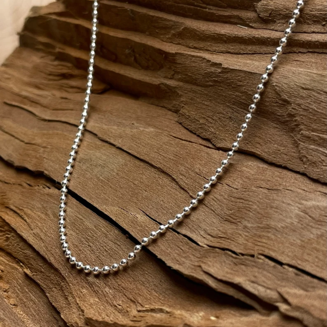 Stainless steel ball chain - Everyday unisex silver chain - Minimalistic Vintage - Valentine's day Gift For Boyfriend
