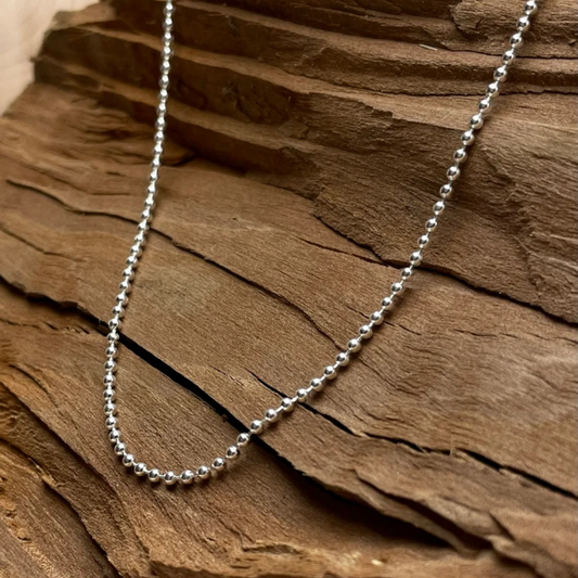 Stainless steel ball chain - Everyday unisex silver chain - Minimalistic Vintage - Valentine's day Gift For Boyfriend