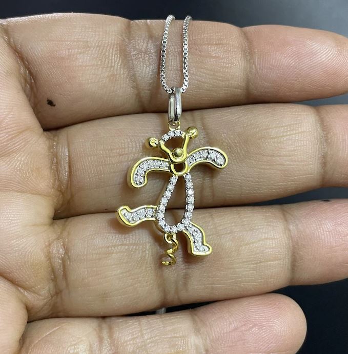 Treasures Pooh "Tigger" Diamond Necklace in 925 Sterling Silver - Tigger Necklace