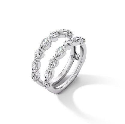 1-1/2 CT. T.W. Marquise & Round Diamond Wrap Ring Enhancer in 925 Sterling Silver