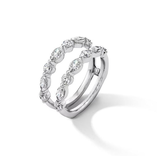 1-1/2 CT. T.W. Marquise & Round Diamond Wrap Ring Enhancer in 925 Sterling Silver