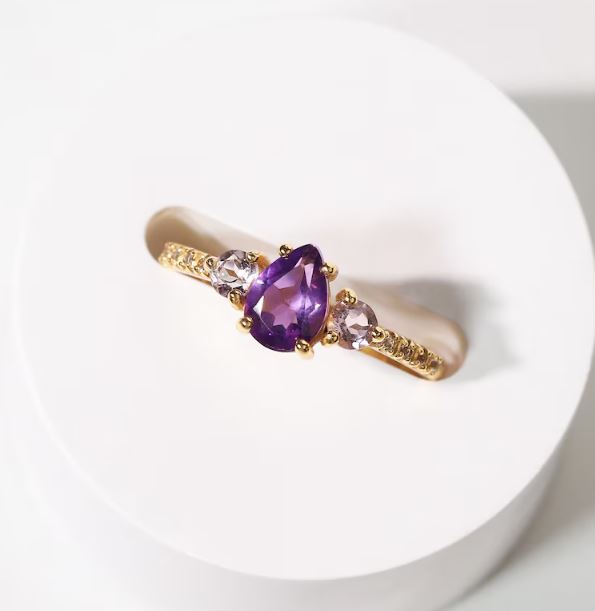 Lavender Amethyst Statement Ring in 925 Sterling Silver February Birthstone Ring Gift For Her