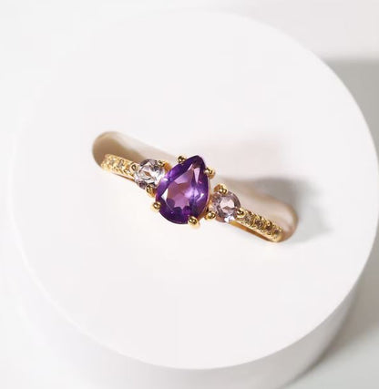 Lavender Amethyst Statement Ring in 925 Sterling Silver February Birthstone Ring Gift For Her