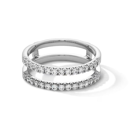 0.50 CT Round Diamond Engagement Ring Enhancer Ring Jacket in 925 Sterling Silver