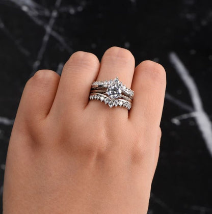 1.25 Ct Diamond Wedding Ring Set For Women in 925 Sterling Silver Engagement Ring Set for Anniversary Gift For Her