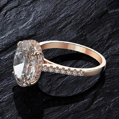 Diamond Engagement Ring with Milgrain Diamond Wedding Band in 14k Rose Gold Finish - Stylish Promise Ring Set for Her