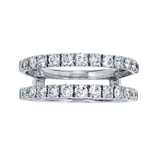 Simple Ring Jacket 0.50 Ct Diamond Wrap Ring Enhancer in 925 Sterling Silver