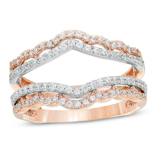 1/2 CT Diamond Wrap Ring Enhancer in 18K Gold Two-Tone Gold Vermeil on 925 Silver
