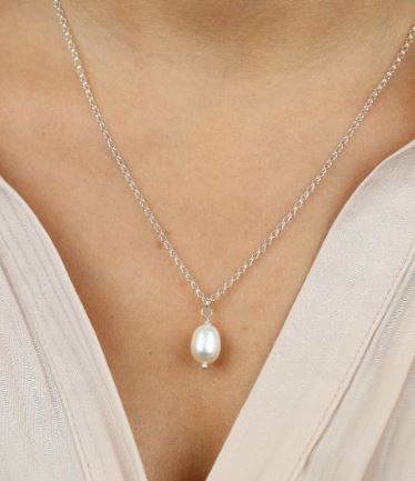 Pearl Necklace in 925 Sterling Silver Womens Necklace - Christmas Gift For Her