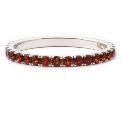 Red Garnet Eternity Ring in 925 Sterling Silver - January Birthstone Ring For Her