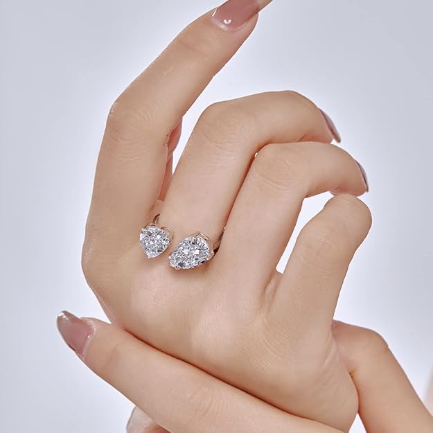 Toi Et Moi Ring in American Diamond in 925 Sterling Silver