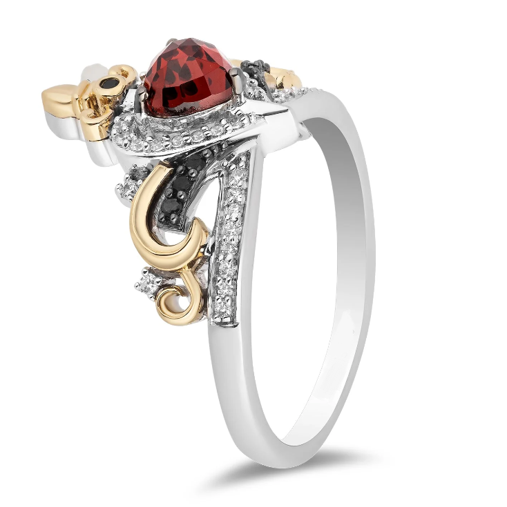 Red Garnet & Diamond Evil Queen Ring in 925 Sterling Silver - Best Christmas Gift For Her