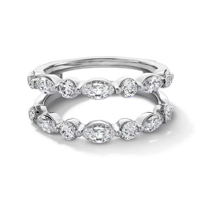 1-1/2 CT. T.W. Marquise & Round Diamond Wrap Ring Enhancer in 925 Sterling Silver
