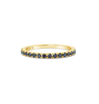 Black Diamond Eternity Ring in 18k Gold - 925 Silver - Wedding Band Gift for Her