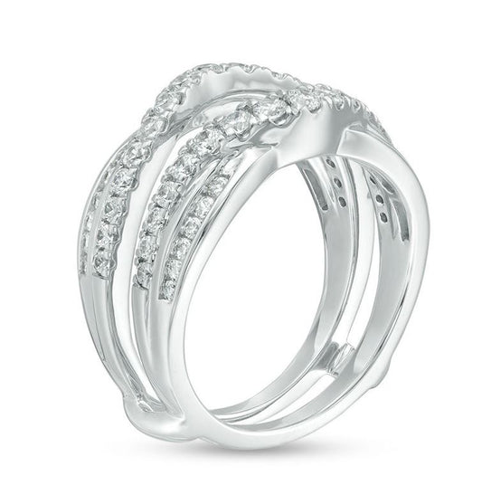 1.00 Ct Diamond Criss-Cross Engagement & Wedding Ring Enhancer in 925 Sterling Silver