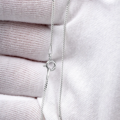 1.2mm curb chain necklace Sterling silver in High Quality everyday piece of jewelry Great as a gift.