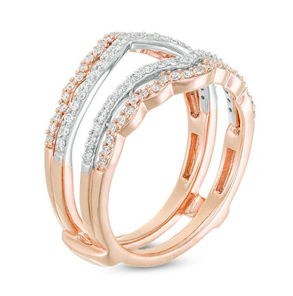 1/2 CT Diamond Wrap Ring Enhancer in 18K Gold Two-Tone Gold Vermeil on 925 Silver