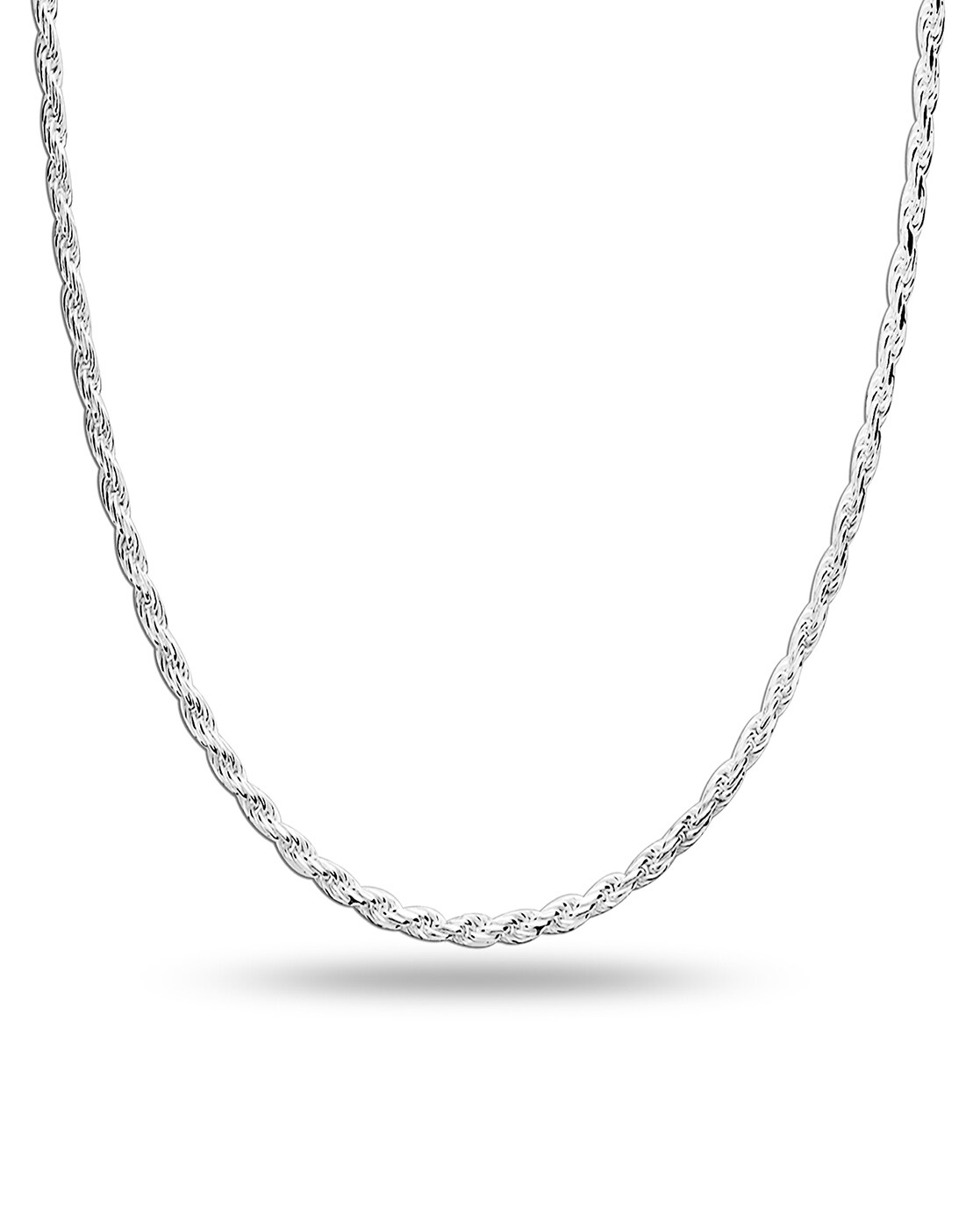 Rope Chain Necklace 925 Sterling Silver 18"inch Rope Chain 3MM / Twisted Chain Necklace Gift For Him/Her