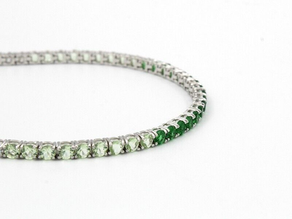 2.5mm Emerald & Peridot Tennis Bracelet in 7.5"