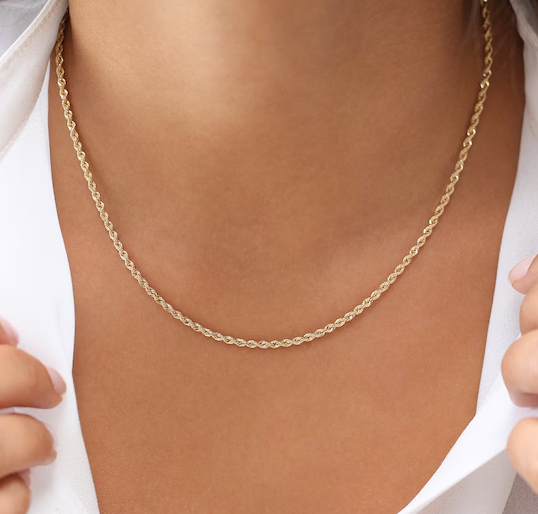 Rope Chain Necklace 925 Sterling Silver 18"inch Rope Chain 3MM / Twisted Chain Necklace Gift For Him/Her