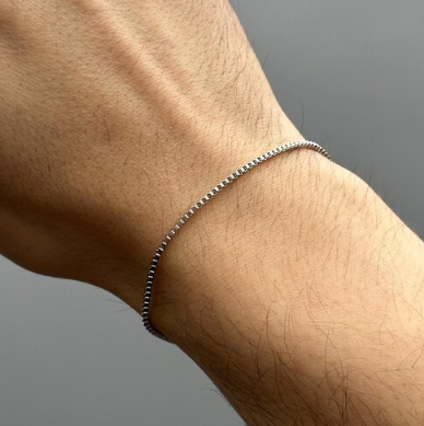 Box Chain Bracelet- Adjustable Stainless Steel Bracelet- Waterproof & Durable Men Bracelet- Box Chain Bracelet For Men- Gifts For Him