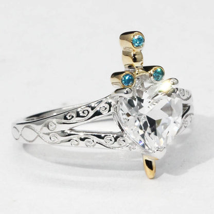 Snow White Huntsman Princess Engagement Wedding Promise Ring in 925 Sterling Silver Evil Queen Villain Ring