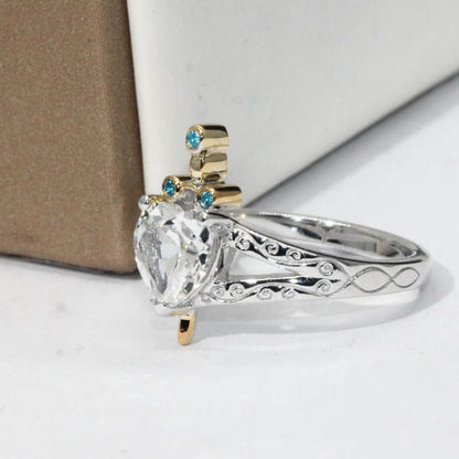 Snow White Huntsman Princess Engagement Wedding Promise Ring in 925 Sterling Silver Evil Queen Villain Ring