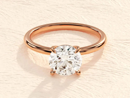 1, 1.5, 2 CT Moissanite Engagement Rings in 14k Solid Gold Round Engagement Ring - Moisssanite Ring Gift For Her