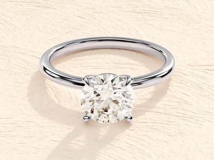 1, 1.5, 2 CT Moissanite Engagement Rings in 14k Solid Gold Round Engagement Ring - Moisssanite Ring Gift For Her