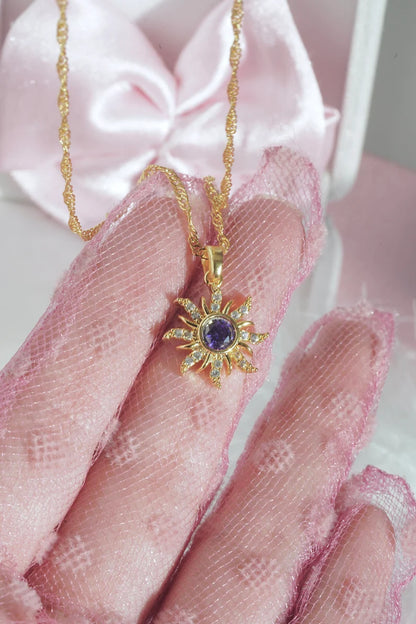 Rapunzel Sunflower Necklace in 14k Yellow Gold Vermeil on 925 Sterling Silver - Special Gift For Womens