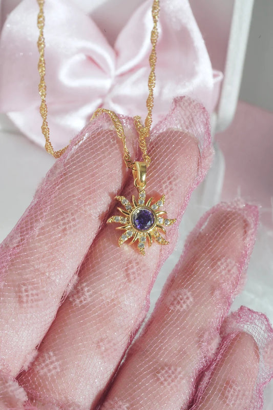 Rapunzel Sunflower Necklace in 14k Yellow Gold Vermeil on 925 Sterling Silver - Special Gift For Womens