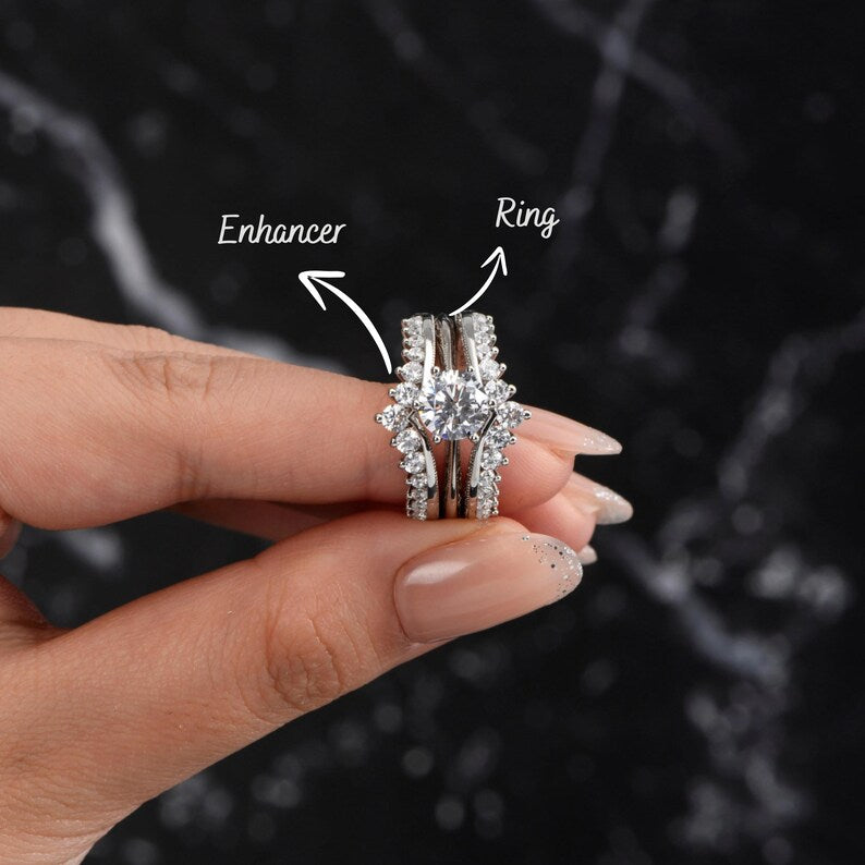 1.25 Ct Diamond Wedding Ring Set For Women in 925 Sterling Silver Engagement Ring Set for Anniversary Gift For Her