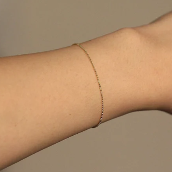 Gold Ball Chain Bracelet- Dainty Bracelet Layering Bracelet- Minimalist Bracelet- Valentine's Day Gift For Him Gift